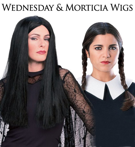 Wednesday and Morticia Wigs