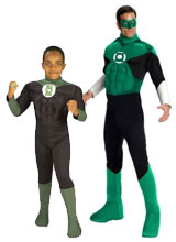 Adult and Kids Green Lantern costumes