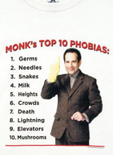 Top Ten Monk Phobias tee