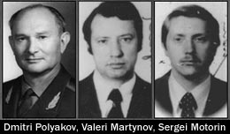 KGB double agents Dmitri Polyakov, Valeri Martynov, Sergei Motorin