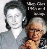 Miep Gies 1945 and today